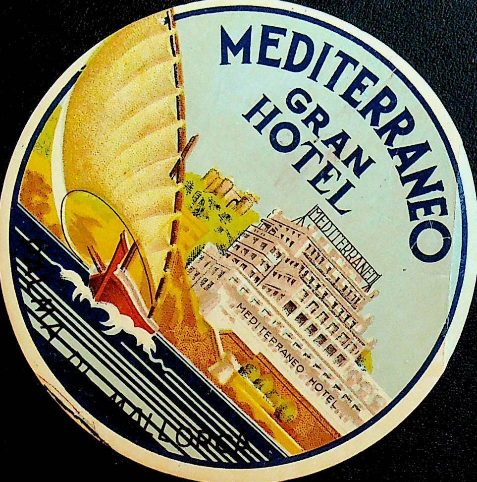 Mediterraneo Gran Hotel Palma de Mallorca Luggage Label Spain