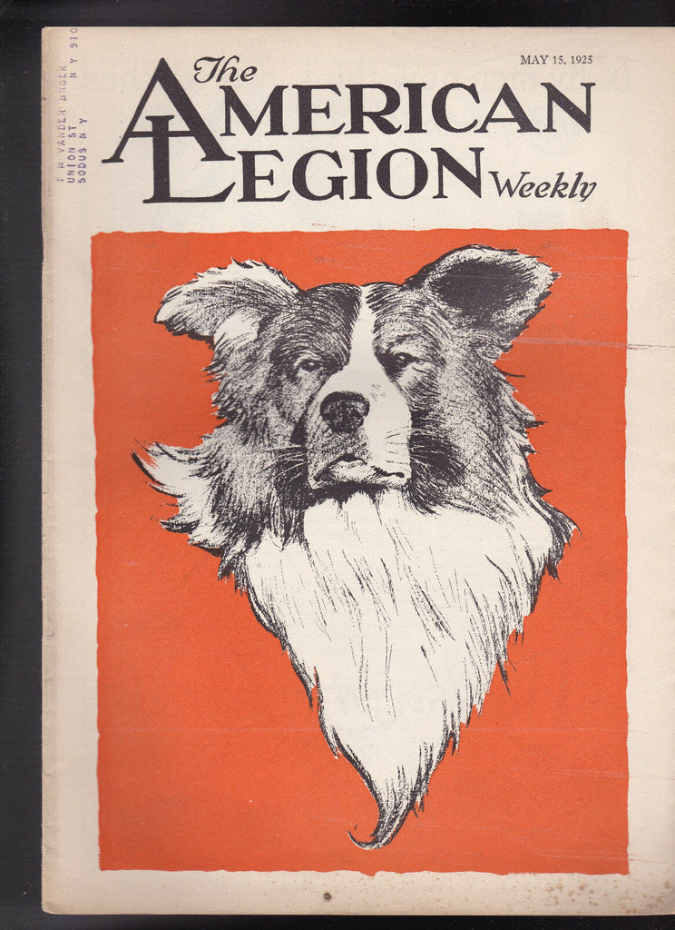 American Legion Magazine Forest McGinn Dog Cover May 15 1925