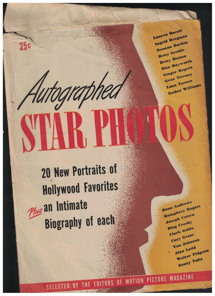 Autographed Star Photos Envelope & 20 Photos Motion Picture Magazine Complete