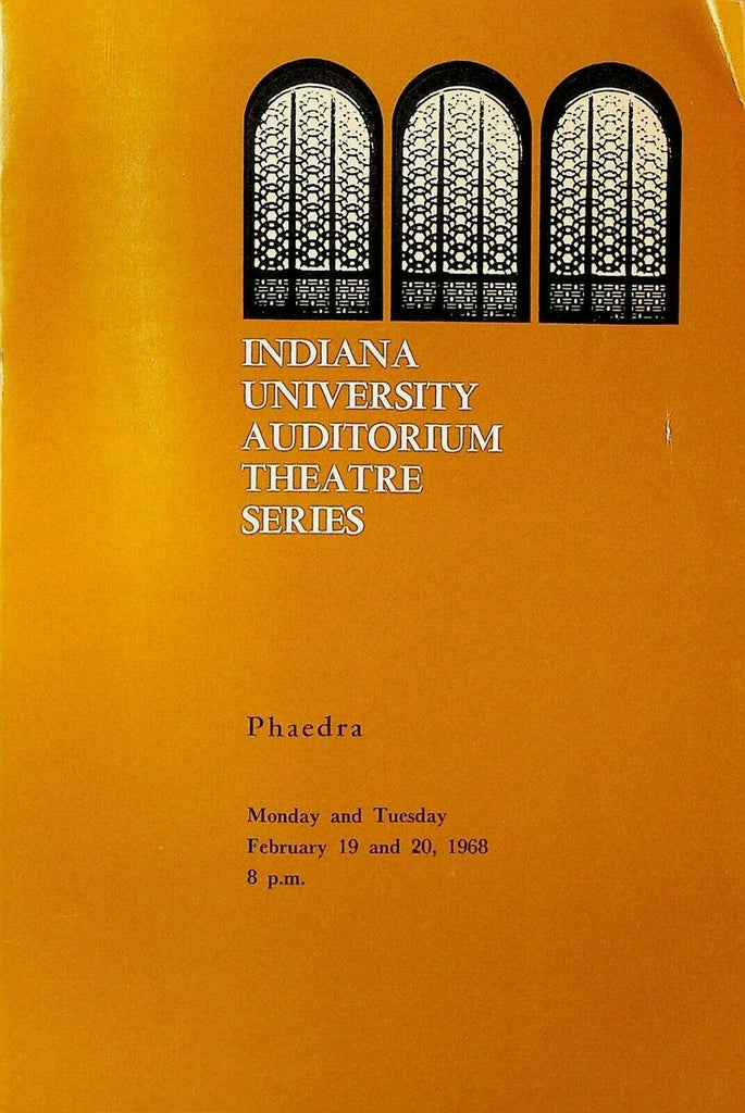 Phaedra Playbill February 1968 Indiana University Theatre John MacAllan