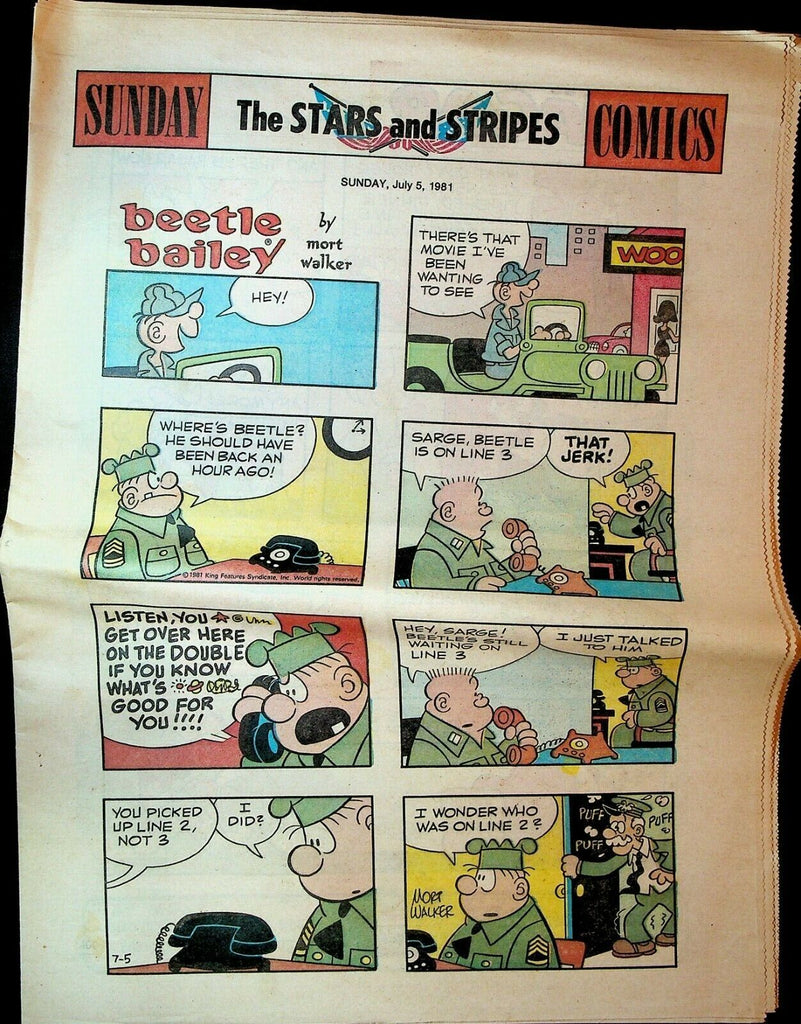 Stars & Stripes Sunday Comics Section July 5 1981 Amazing Spider-Man