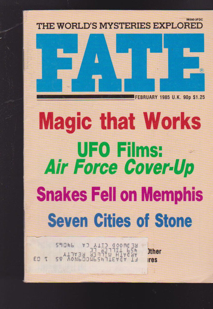 Fate Magazine UFO Films Air Force Cover-Up February 1985 Snakes Fell on Memphis