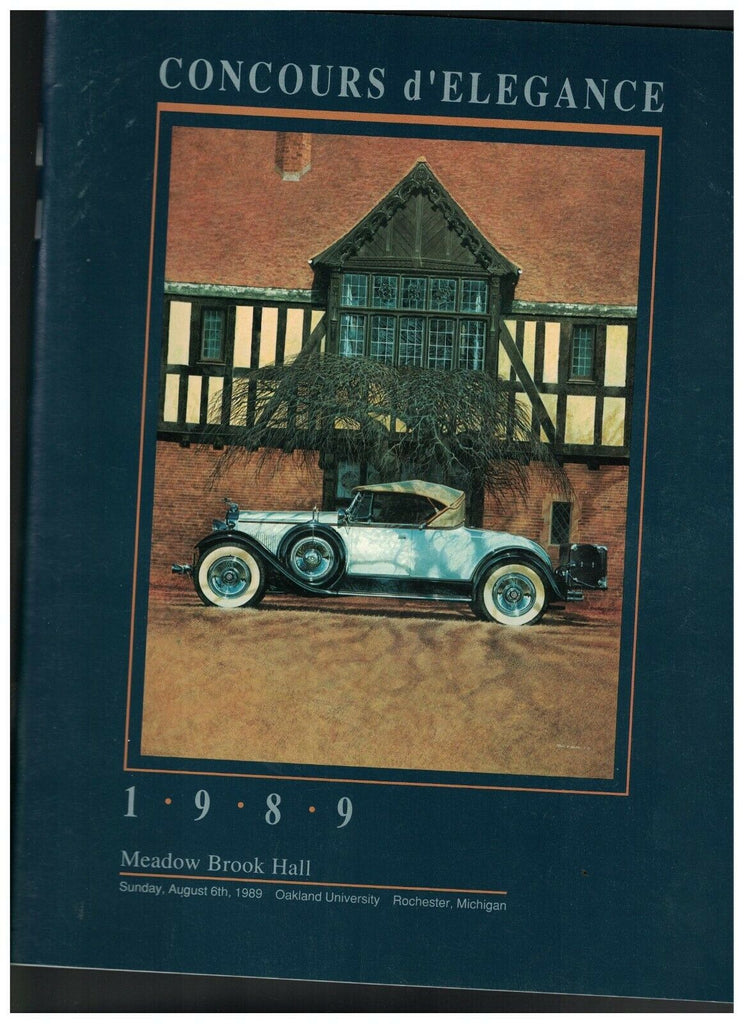 Concours d'Elegance 1989 Program Antique & Classic Cars Rochester Michigan