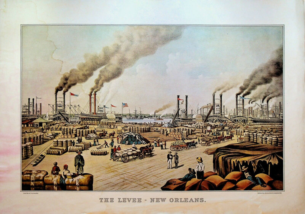 Currier & Ives Calendar Topper 1949 The Levee in New Orleans