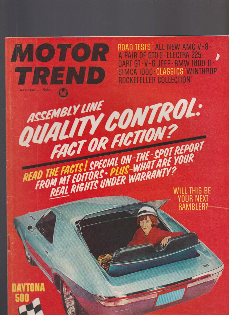 Motor Trend Magazine May 1966 Daytona 500 Rambler GTO BMW Simca