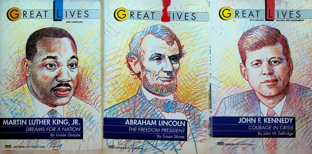 Great Lives Softcover Book Lot of 6 MLK Jr JFK Amelia Earhart Thomas Edison