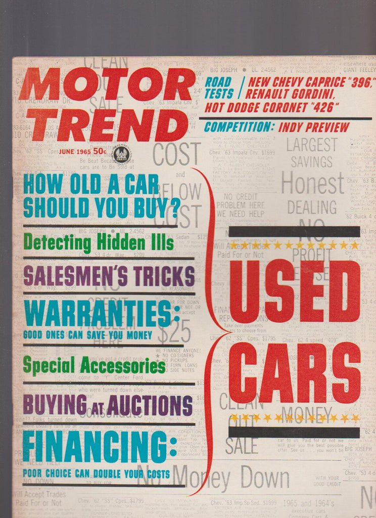 Motor Trend Magazine June 1965 Renault Gordini Dodge Coronet 426