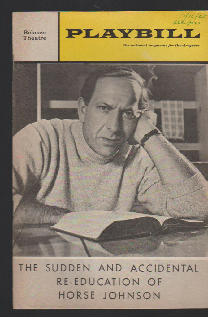 The Sudden & Accidental Re-Education of Horse Johnson Playbill Jack Klugman