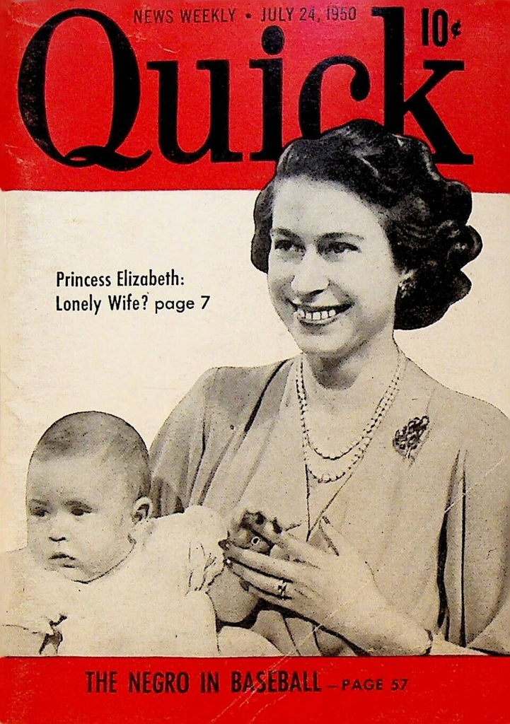 Quick Magazine July 24 1950 Queen Elizabeth Evita Peron Jackie Robinson