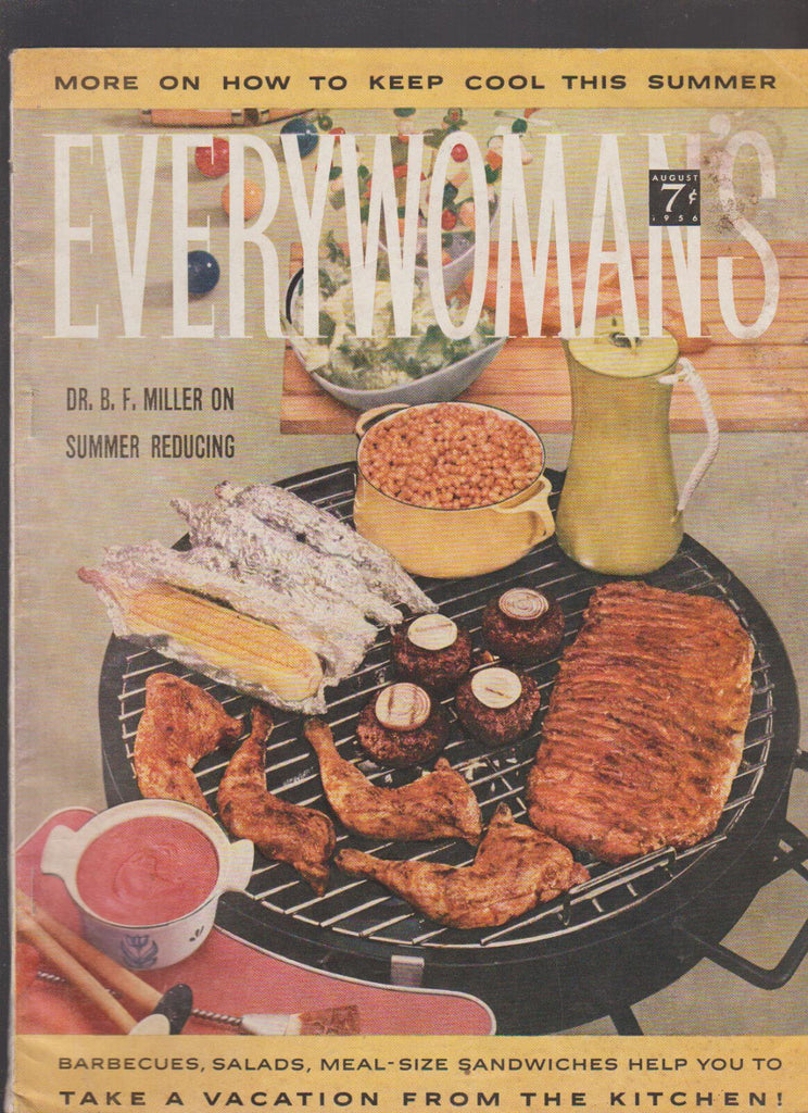Everywoman's Magazine August 1956 Barbecues Salads Sandwiches