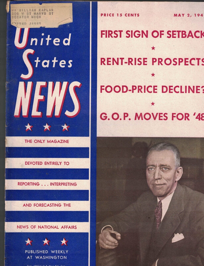 United States News Magazine May 2 1947 Senator Irving Ives Harry Truman