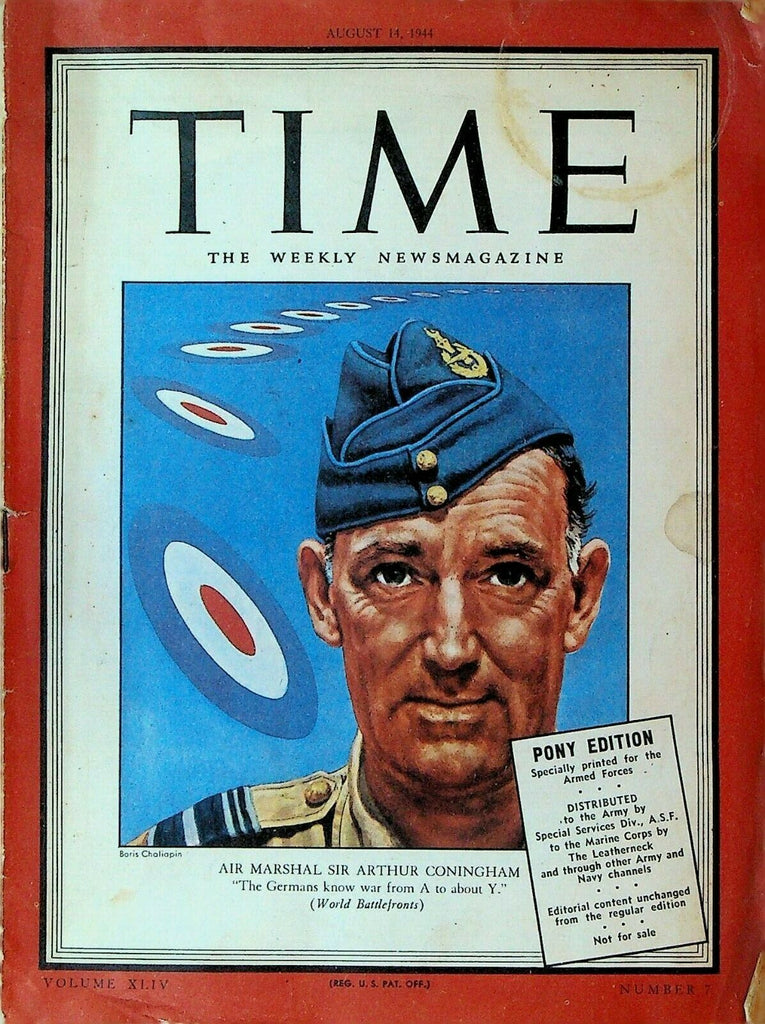 Time Magazine August 14 1944 Pony Edition Babe Ruth Mae West Honus Wagner