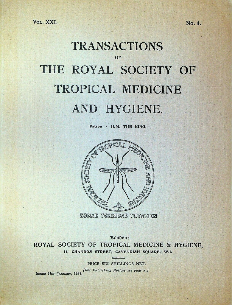 Royal Society of Tropical Medicine & Hygiene January 1928 Togoland Leprosy
