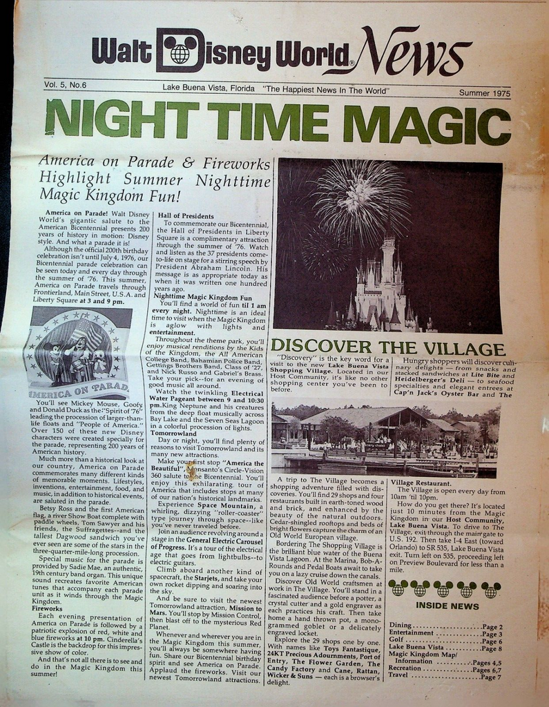 Walt Disney World News Summer 1975 Rosemary Clooney Gordon MacRae