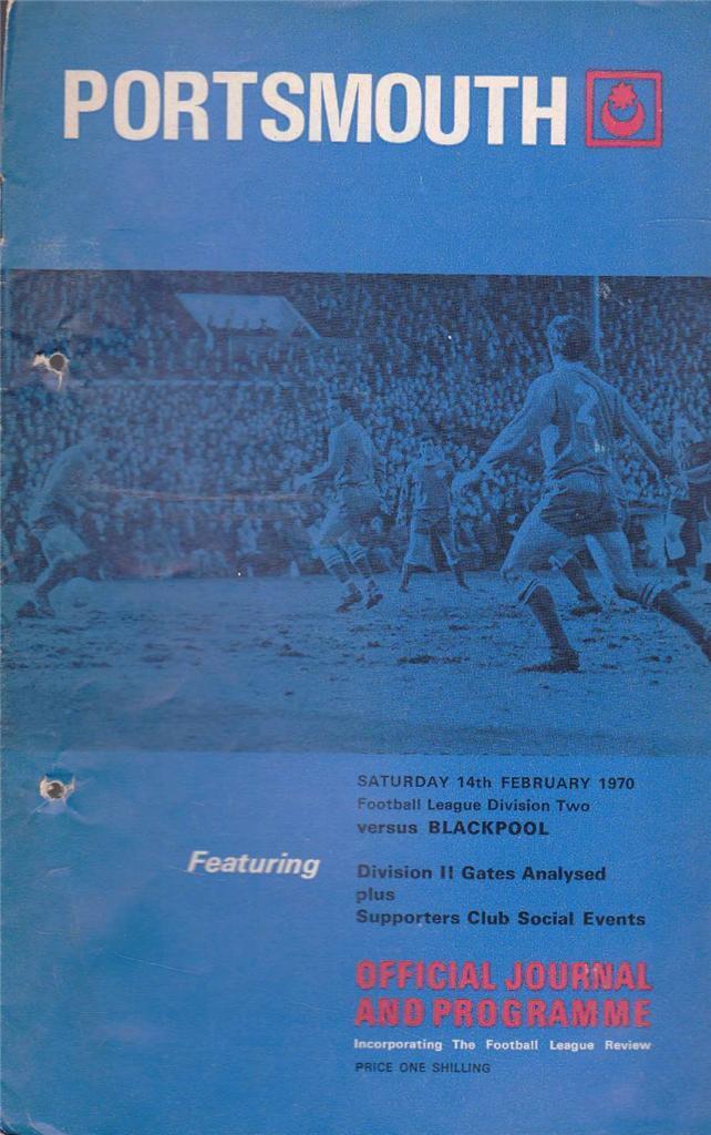 Portsmouth v Blackpool Official Programme & Journal 14 February 1970