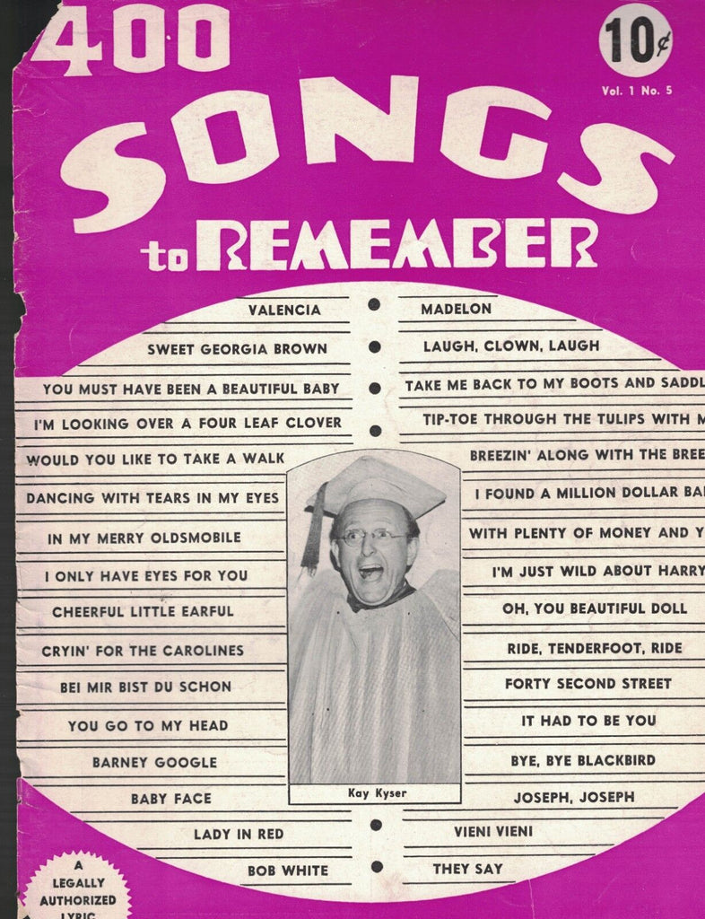 400 Songs to Remember Magazine 1940 Vol 1 #5- KAY KYSER