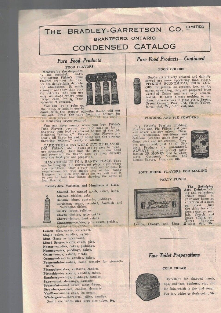 Bradley-Garretson Co vintage catalog Soaps Shampoo Toothpaste