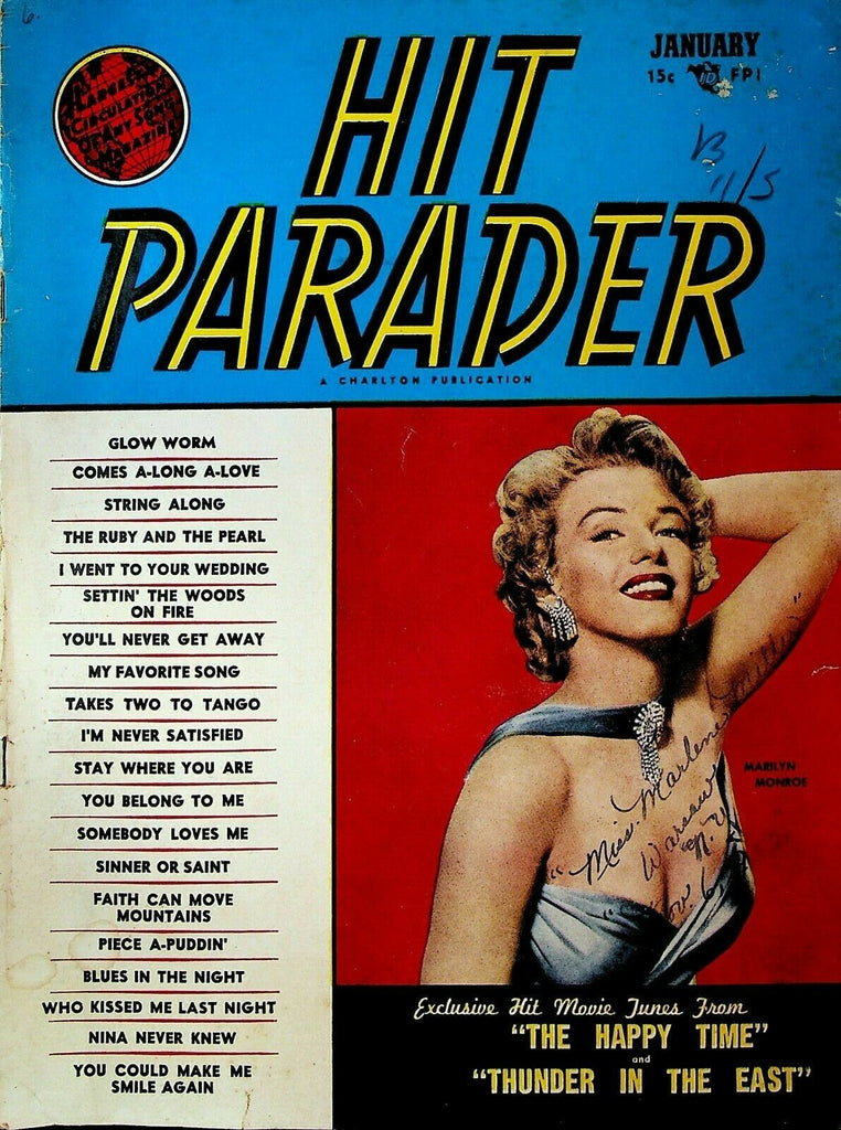 Hit Parader Magazine January 1953 Marilyn Monroe A Hit and Miss