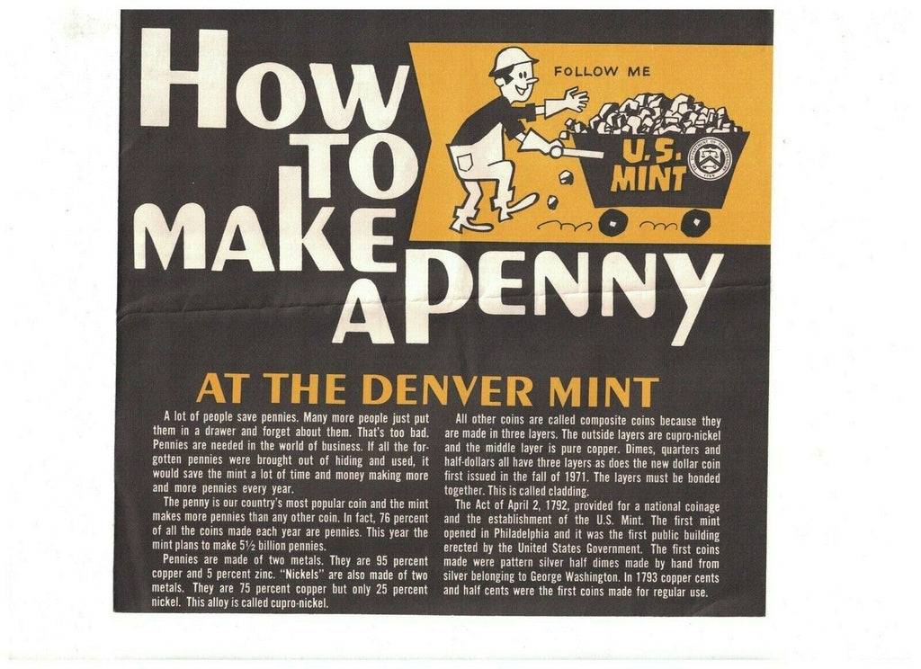 How to Make a Penny at the Denver Mint 1971 Coin Brochure