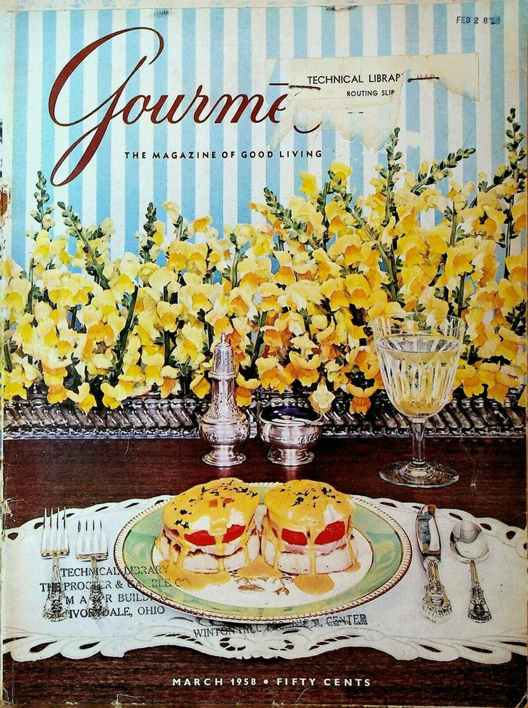 Gourmet Magazine March 1958 Sashimi Mocha Fish Cookery