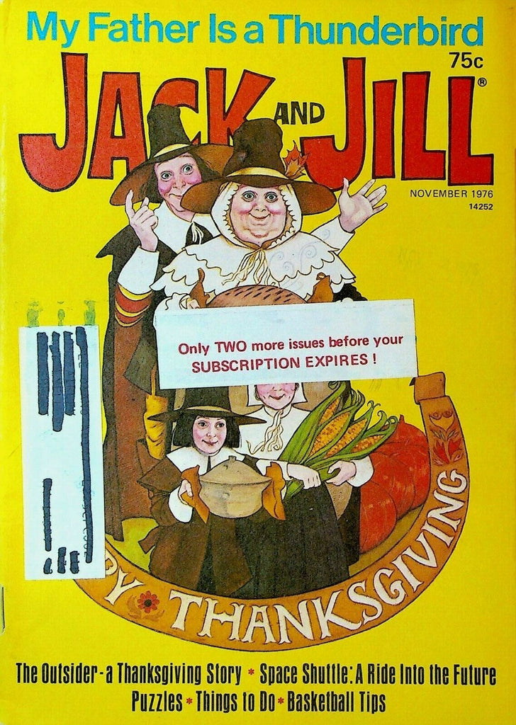 Jack & Jill Magazine November 1976 Thanksgiving Space Shuttle Thunderbird Plane