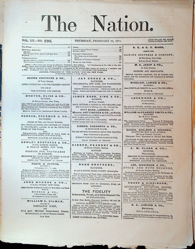 The Nation Magazine February 23 1871 Gustave Droz Naval Staff Question