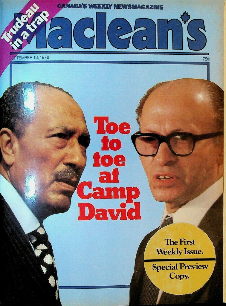Maclean's Magazine September 18 1978 Camp David Accords Leonard Cohen
