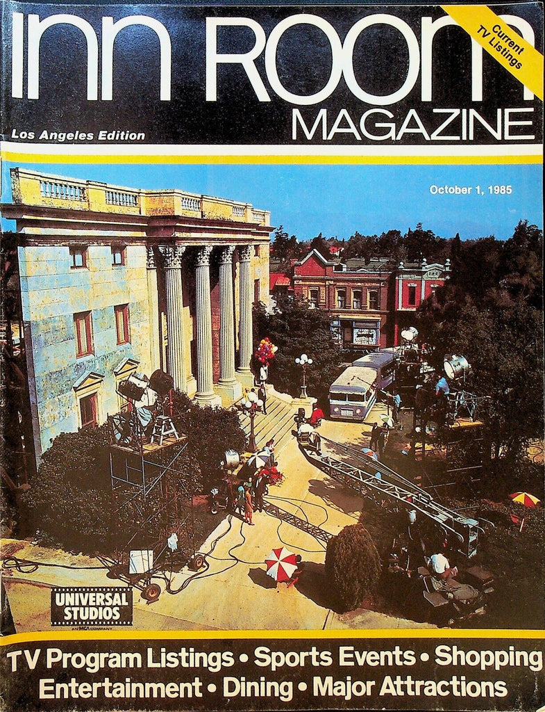 In Room Magazine October 1 1985 Los Angeles Hotel Universal Studios Hollywood