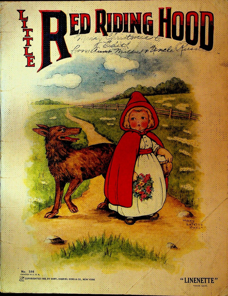 Little Red Riding Hood Linenette 1925 Samuel Gabriel Sons #598 Children's Book