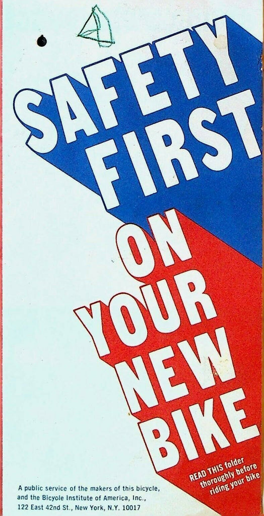 Safety First on Your New Bike 1970s Bicycle Brochure