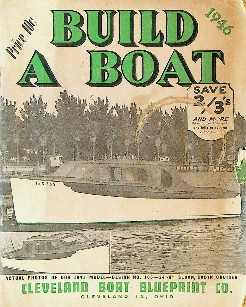Build a Boat Cleveland Boat Blueprint Co 1946 Booklet Cleveland Ohio