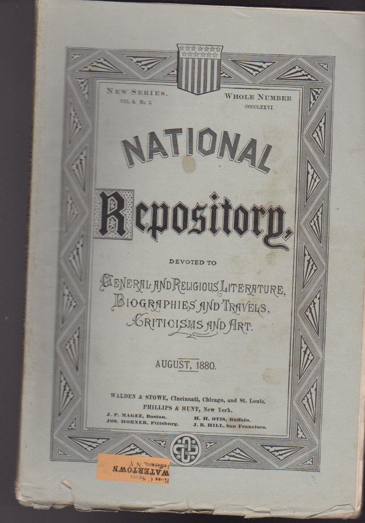 National Repository Magazine August 1880 Phineas Rice Mexico Wordsworth