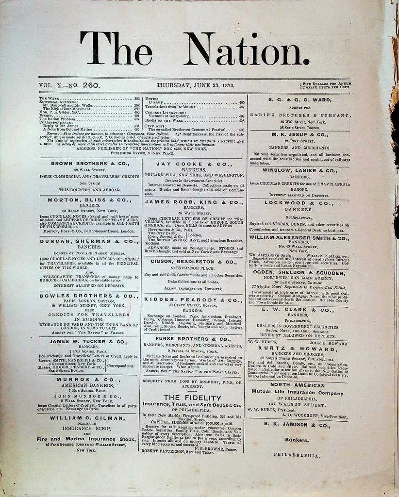 The Nation Magazine June 23 1870 Crispins Chinese Henry James