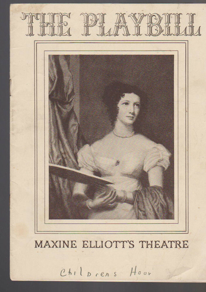The Children's Hour 1935 Playbill Eugenia Rawls Aline McDermott