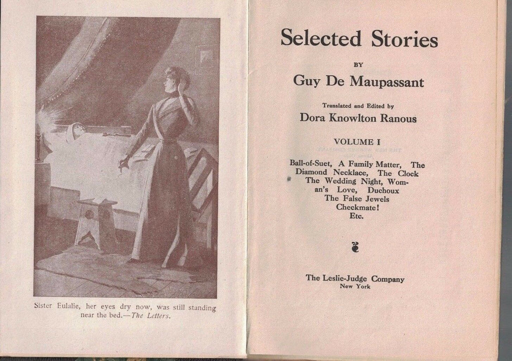 Selected Stories of Guy de Maupassant HC 1912 Diamond Necklace The Clock
