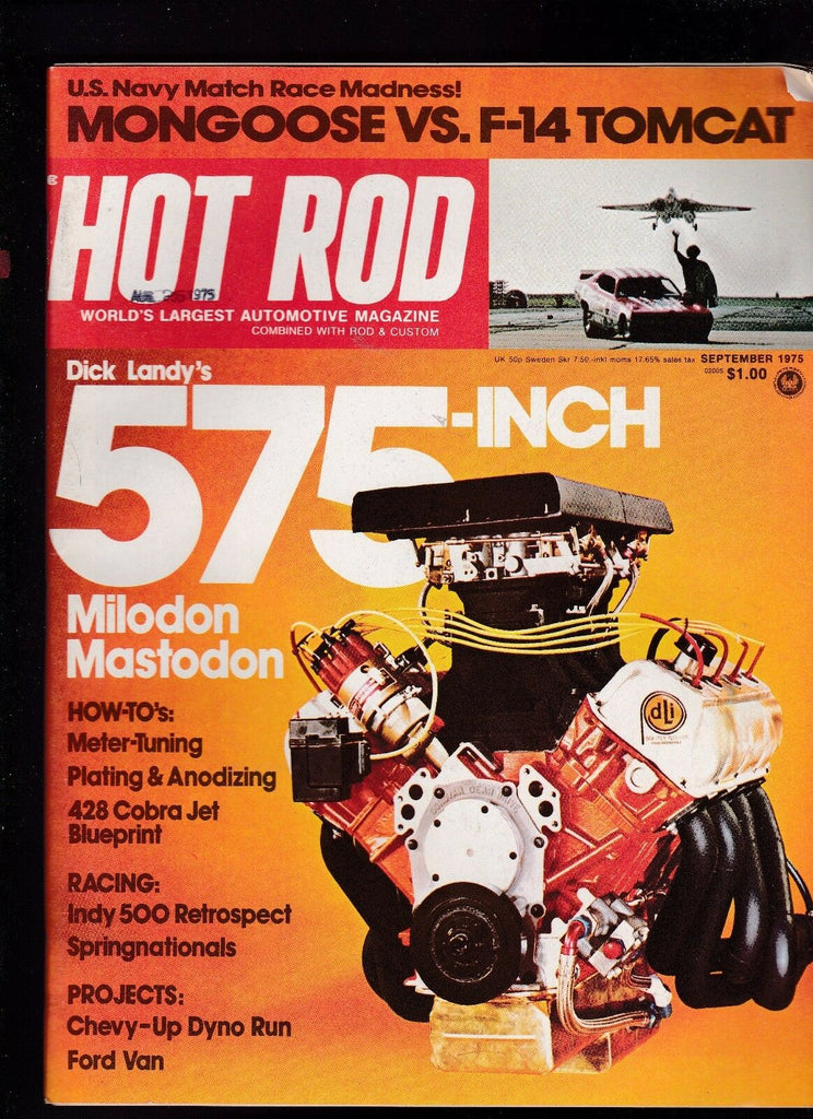 Hot Rod Magazine Dick Landy Mongoose v F-14 Tomcat September 1975 FREE US S/H