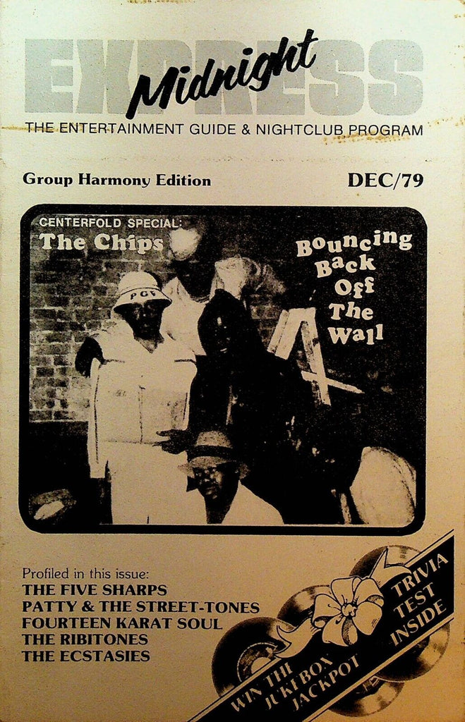 Midnight Express Magazine December 1979 The Chips Five Sharps Ribitones