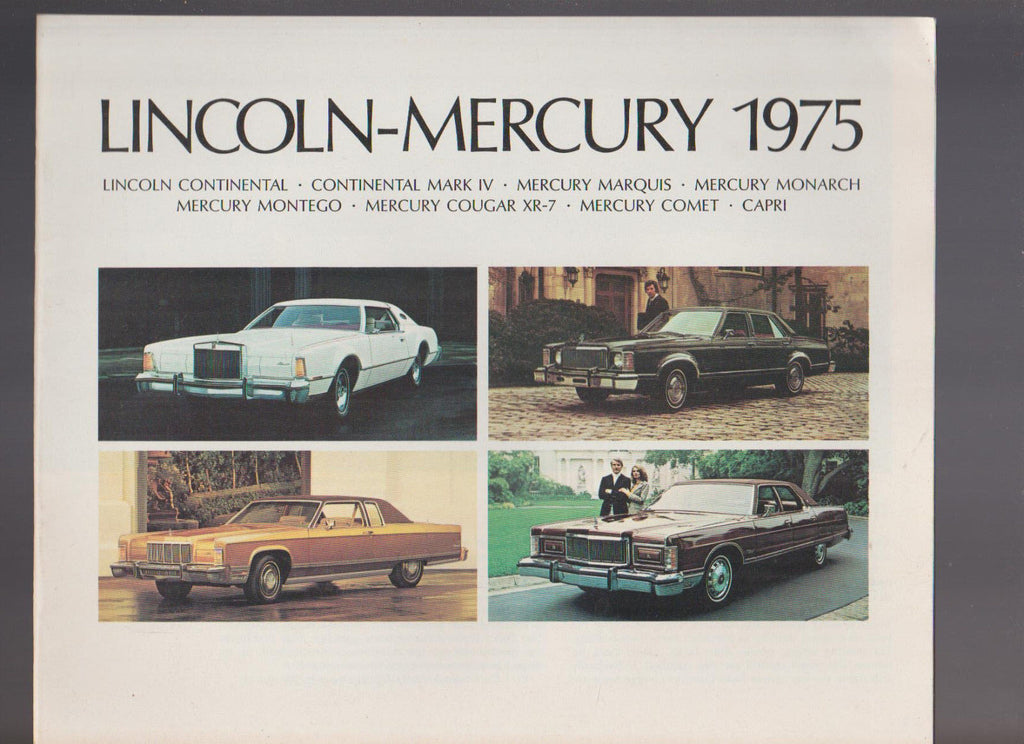 Ford Lincoln Mercury 1975 Car Brochure Mark IV Marquis Capri Cougar Montego