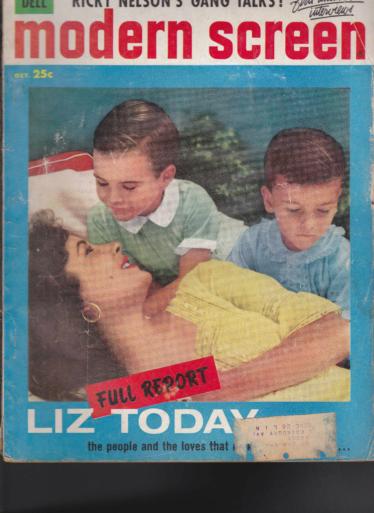 Modern Screen Magazine Liz Taylor Ricky Nelson Paul Anka October 1958