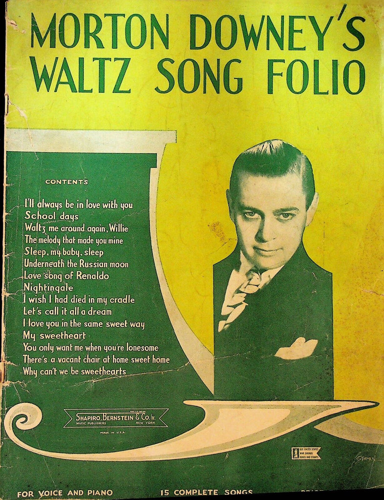 Morton Downey's Waltz Song Folio for Voice and Piano 1944
