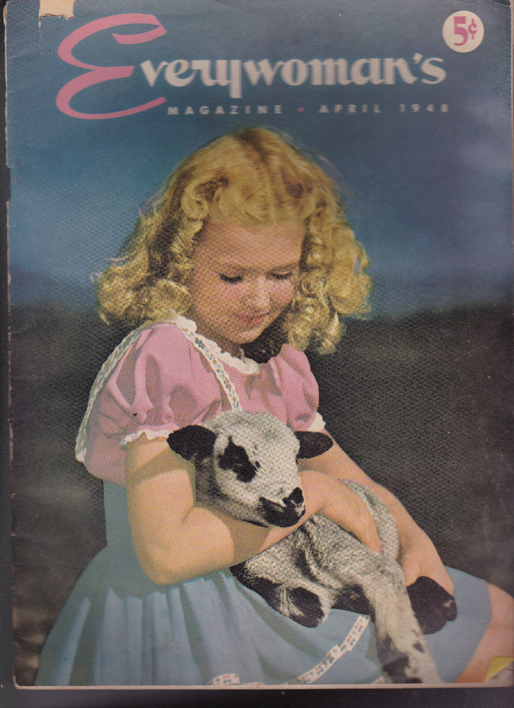 Everywoman's Magazine Little Girl Holding Lamb April 1948