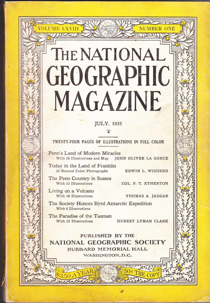National Geographic July 1935 Sussex Penn Country Tasman FREE US S/H