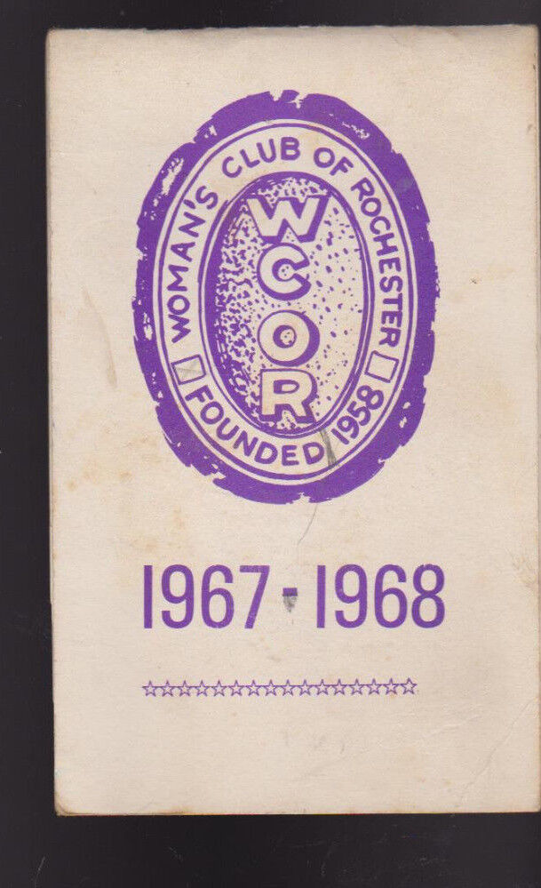 WCOR Woman's Club of Rochester NY 1967 68 Yearbook