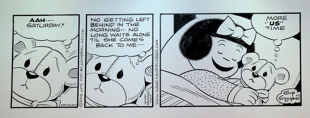 Nancy Comic Strip Original Art Guy Gilchrist May 25 2013 Teddy Bear