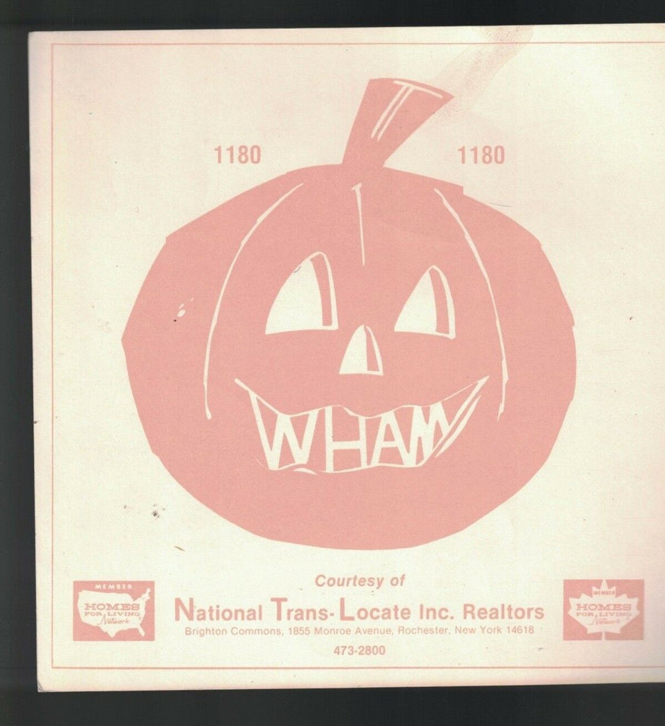 Jack O'Lantern WHAM 1180 Rochester NY Window Display 1970s Halloween