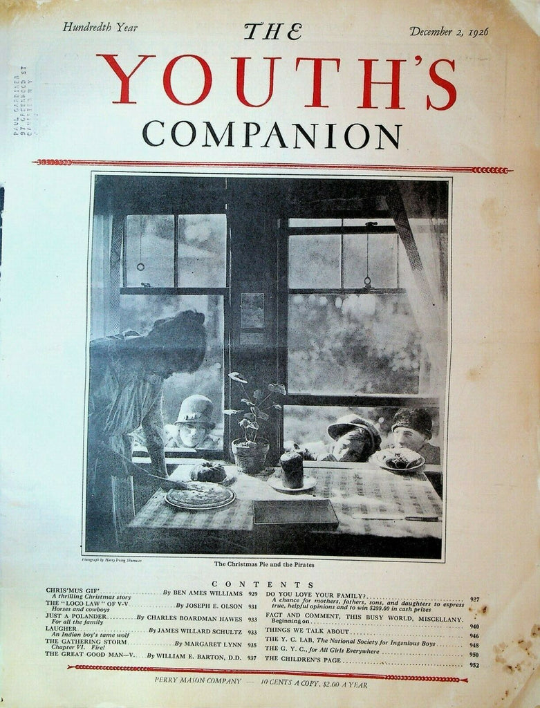 Youth's Companion December 2 1926 Speed Skating Ben Ames Williams