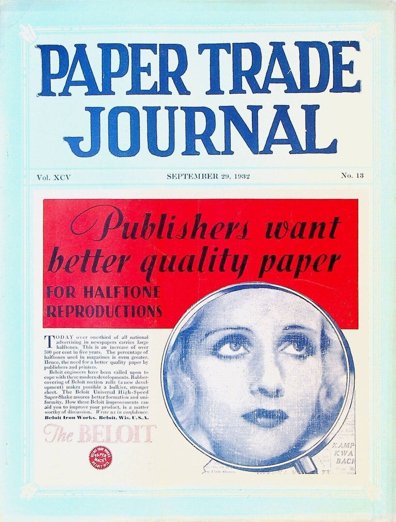 Paper Trade Journal September 29 1932 Charles Shartle Westminster Paper