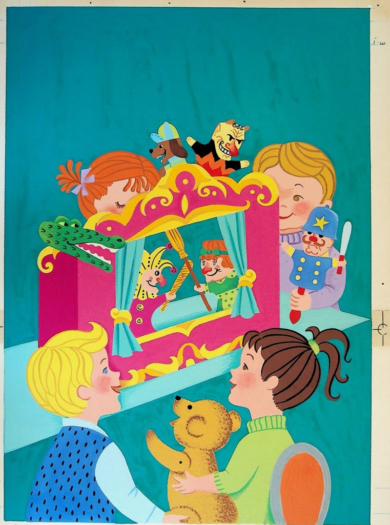 The Famous Punch & Judy Show Activity Book Original Art Cover 1967