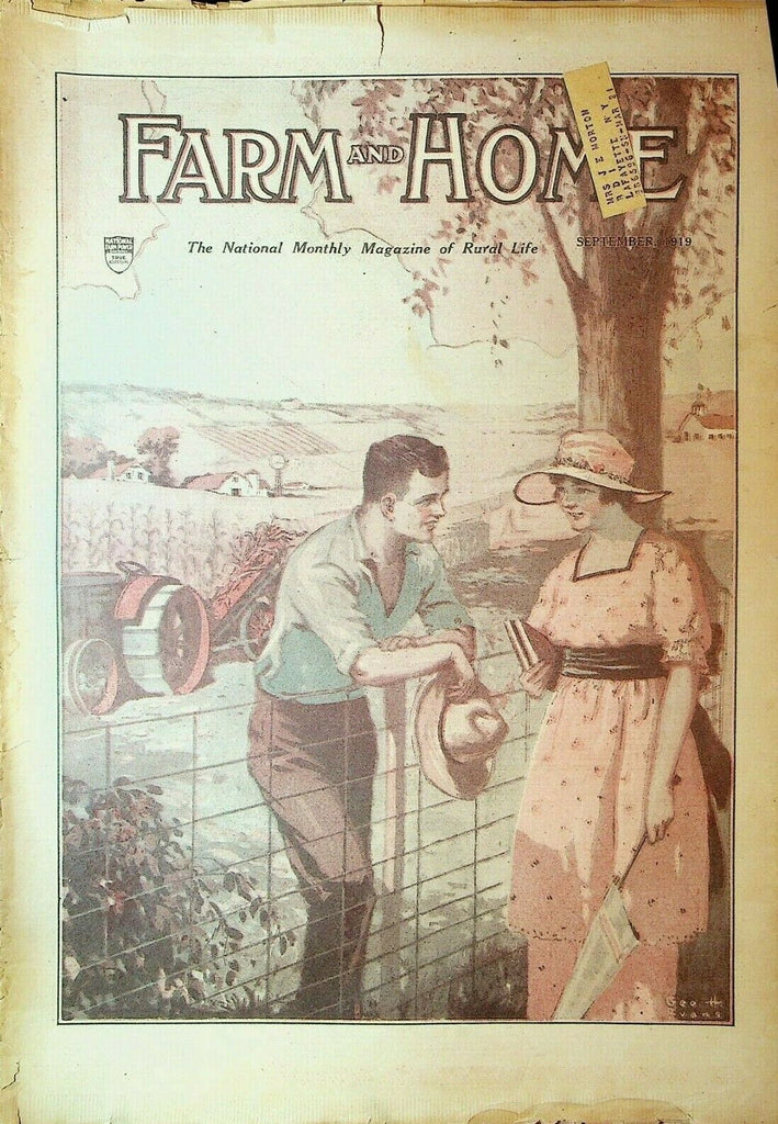 Farm and Home Magazine September 1919 George Evans Agriculture Farming