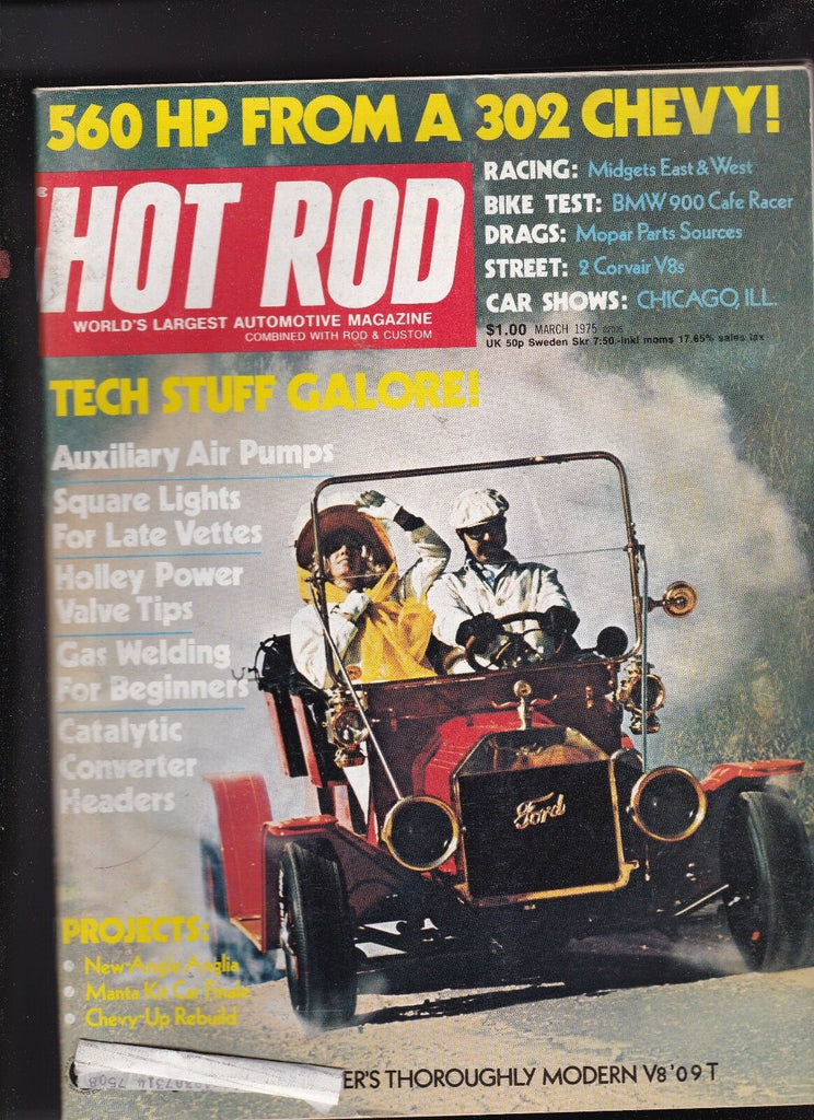 Hot Rod Magazine Chicago Car Show Midget Racing March 1975 FREE US S/H